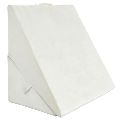Adjustable Memory Foam Back Support Pillow for Reading and Sleeping – White