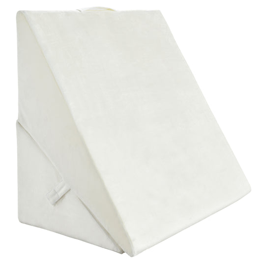 Adjustable Memory Foam Back Support Pillow for Reading and Sleeping – White