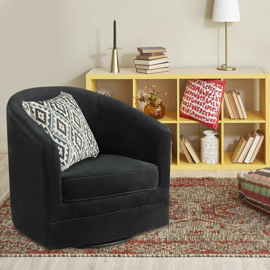 360 Degree Swivel Accent Chair with Metal Base