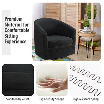 360 Degree Swivel Accent Chair with Metal Base