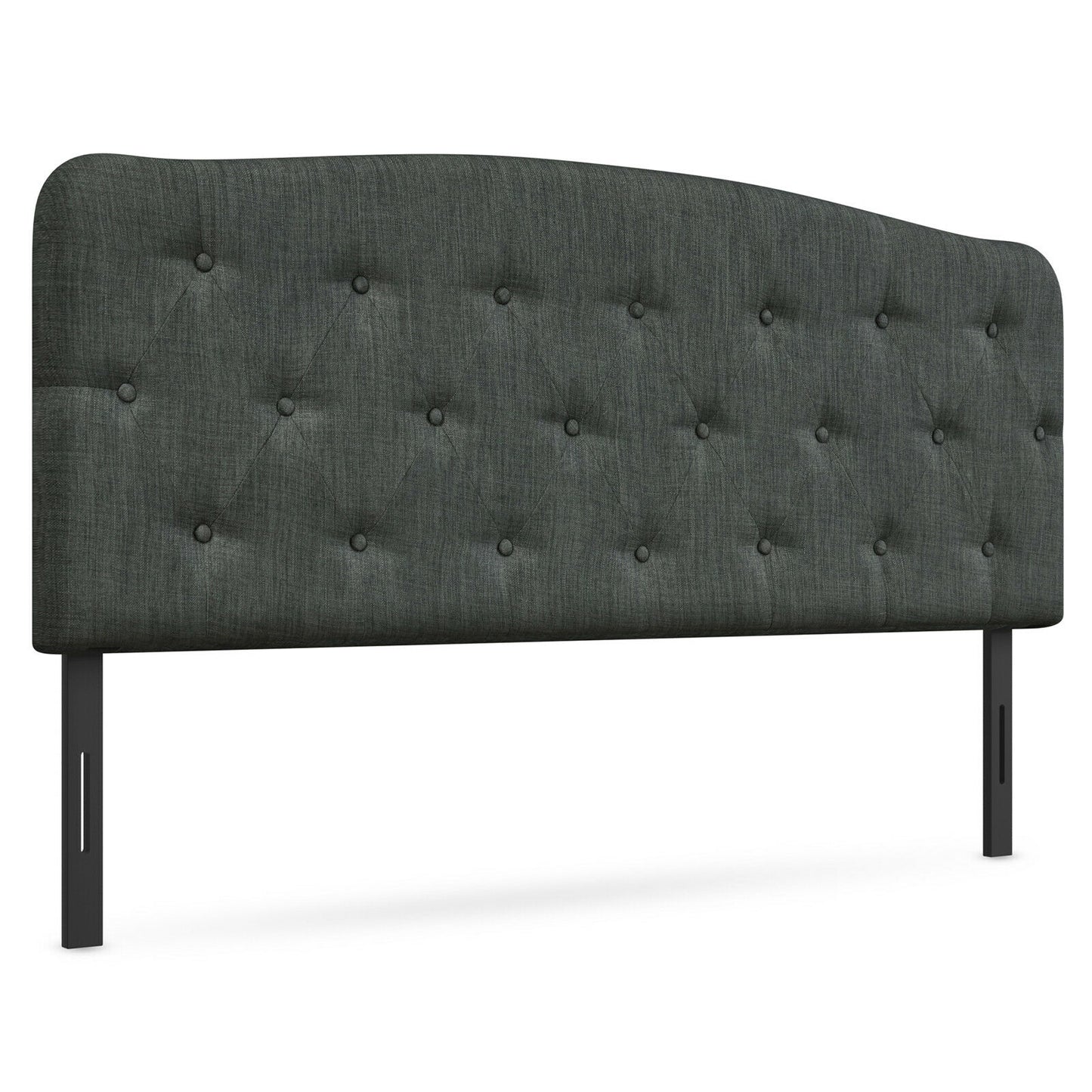 Adjustable Faux Linen Headboard for Full Size Beds - Dark Grey