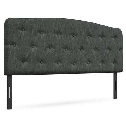 Adjustable Faux Linen Headboard for Full Size Beds - Dark Grey
