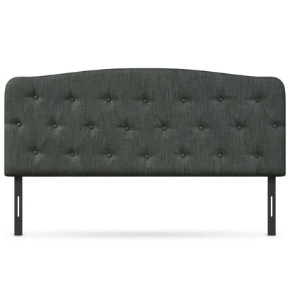 Adjustable Faux Linen Headboard for Full Size Beds - Dark Grey