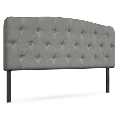 Adjustable Faux Linen Headboard for Full Size Beds - Light Grey