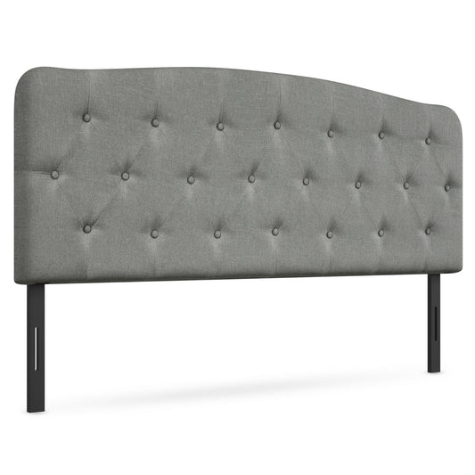 Adjustable Faux Linen Headboard for Full Size Beds - Light Grey