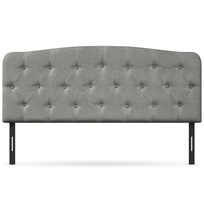 Adjustable Faux Linen Headboard for Full Size Beds - Light Grey