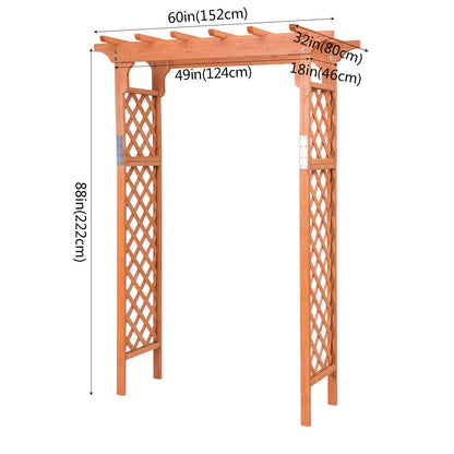 Elegant 7 Foot Wooden Garden Arbor Arch for Climbing Plants and Vines