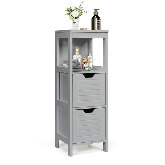 Elegant Wooden Bathroom Floor Cabinet with Multifunctional Storage & Organizer