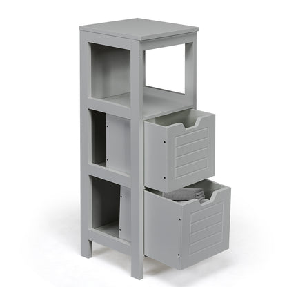 Elegant Wooden Bathroom Floor Cabinet with Multifunctional Storage & Organizer