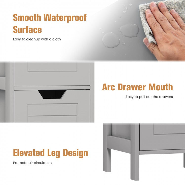 Elegant Wooden Bathroom Floor Cabinet with Multifunctional Storage & Organizer