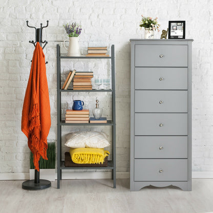 Modern 6 Drawer Bedroom Dresser Cabinet with Vertical Storage – Grey