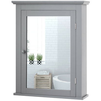 Wall-Mounted Bathroom Mirror Cabinet with Adjustable Shelves