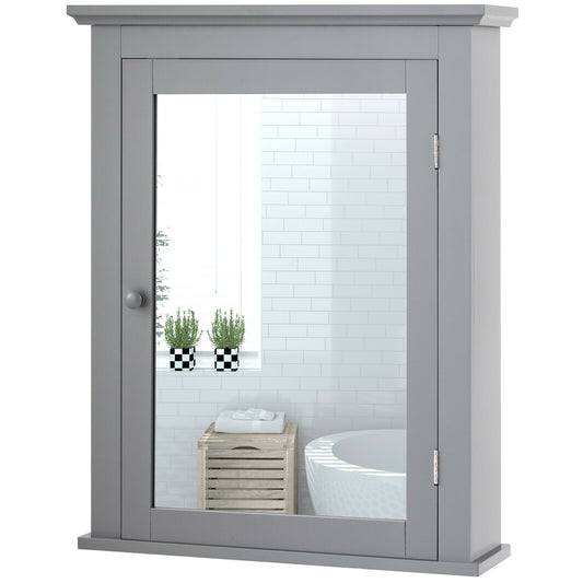 Wall-Mounted Bathroom Mirror Cabinet with Adjustable Shelves
