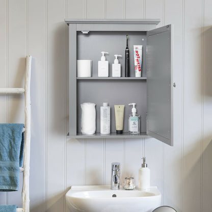 Wall-Mounted Bathroom Mirror Cabinet with Adjustable Shelves