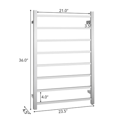 145W Wall Mounted Electric Towel Warmer Rack with 8 Bars