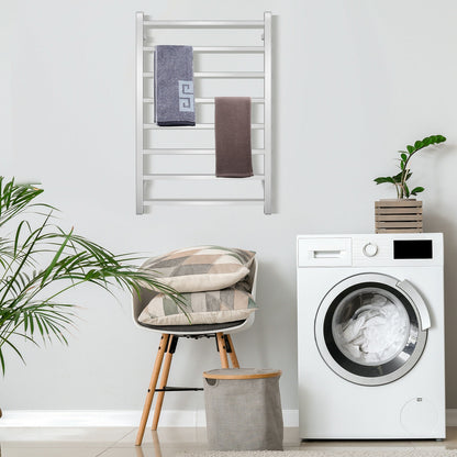 145W Wall Mounted Electric Towel Warmer Rack with 8 Bars
