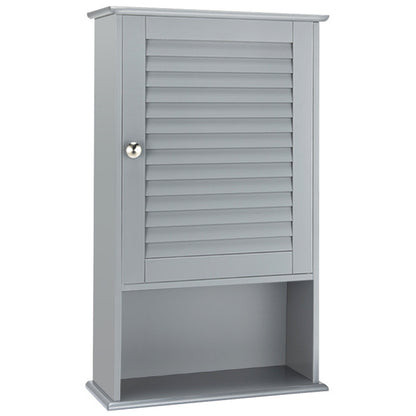 Modern Wall-Mounted Bathroom Storage Cabinet with Louver Door