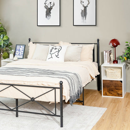 Set of 2 Nightstands with Storage, Modern End Tables for Bedroom or Living Room - White