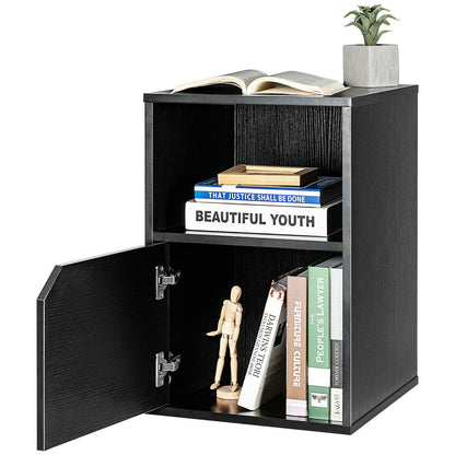 Set of 2 Nightstands with Storage, Modern End Tables for Bedroom or Living Room - Black