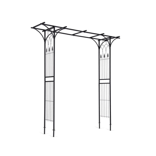Durable 81 Inch Metal Garden Arch for Climbing Plants and Vines