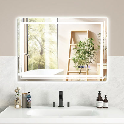 Smart LED Bathroom Mirror with Anti-Fog, Memory Function, and Adjustable Lighting