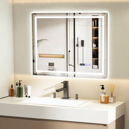 Smart LED Bathroom Mirror with Anti-Fog, Memory Function, and Adjustable Lighting