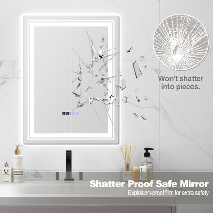 Smart LED Bathroom Mirror with Anti-Fog, Memory Function, and Adjustable Lighting