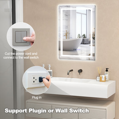Smart LED Bathroom Mirror with Anti-Fog, Memory Function, and Adjustable Lighting