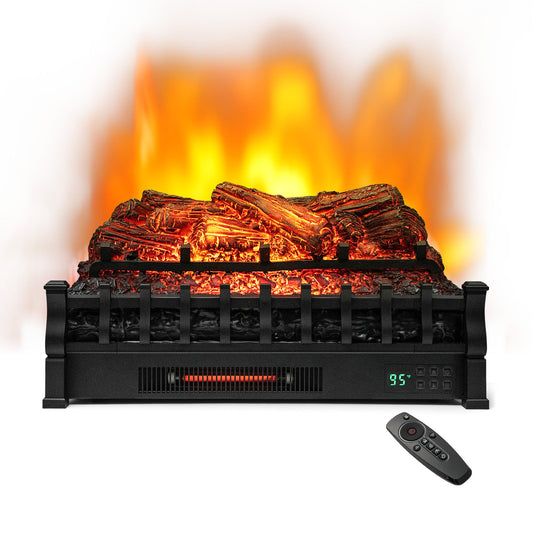 26 Inch Infrared Quartz Electric Fireplace with Pinewood Ember Bed