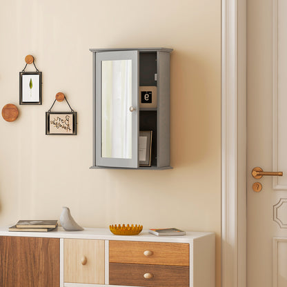 Wall-Mounted Bathroom Cabinet with Mirror and Adjustable Shelf