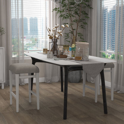 Backless 24.5 Inch Bar Stools Set of 2 with Thick Padded Seats and Sturdy Wooden Legs