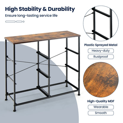 6 Drawer Fabric Dresser with Wide Top and Metal Frame, Rustic Storage Organizer with Anti-Tip Safety for Bedroom or Living Room