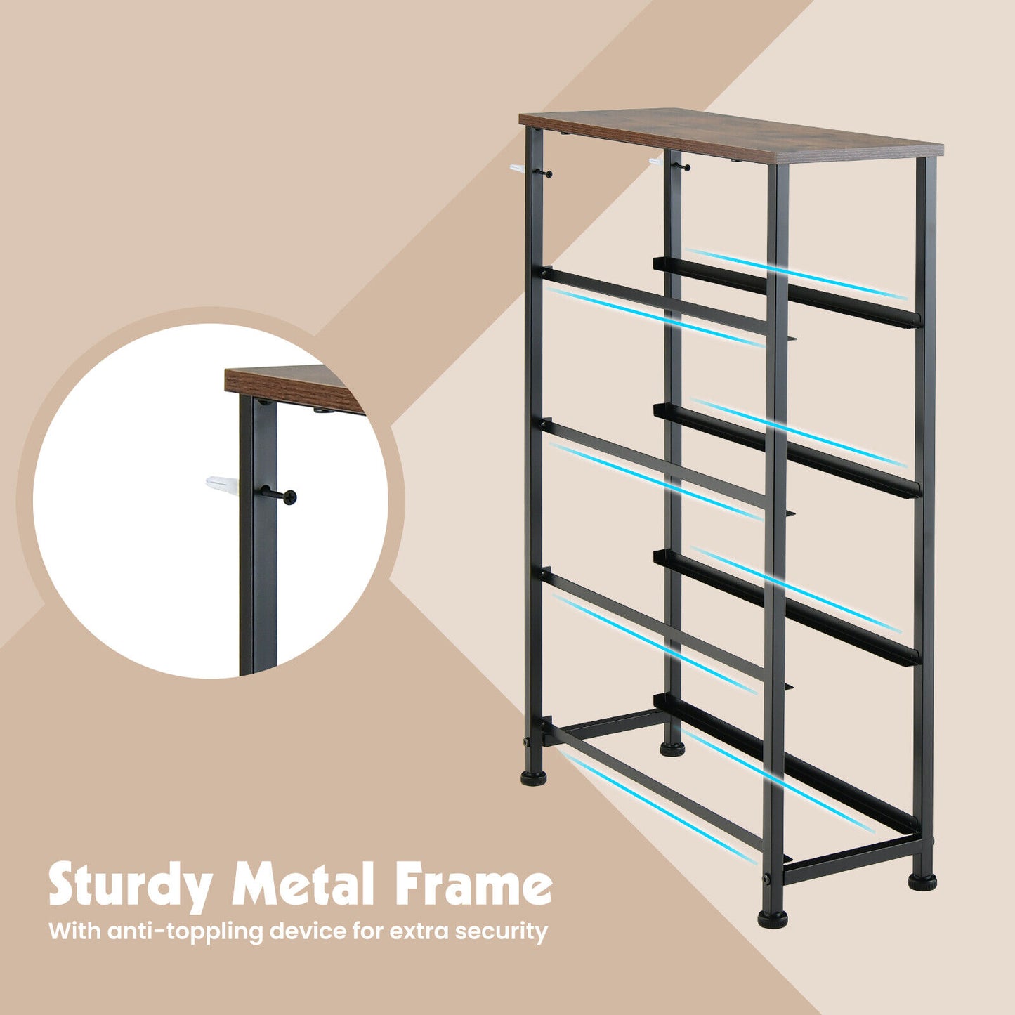 Slim 4 Drawer Fabric Dresser with Metal Frame, Narrow Vertical Storage Tower for Small Spaces