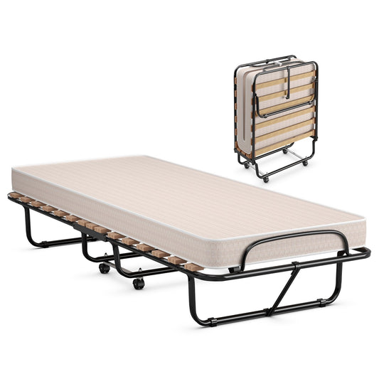 75" x 31.5" Folding Guest Bed with Memory Foam Mattress – Comfortable & Compact