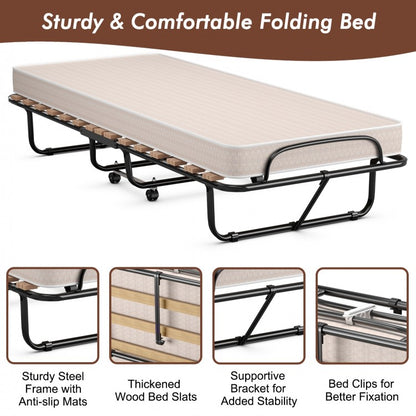 75" x 31.5" Folding Guest Bed with Memory Foam Mattress – Comfortable & Compact