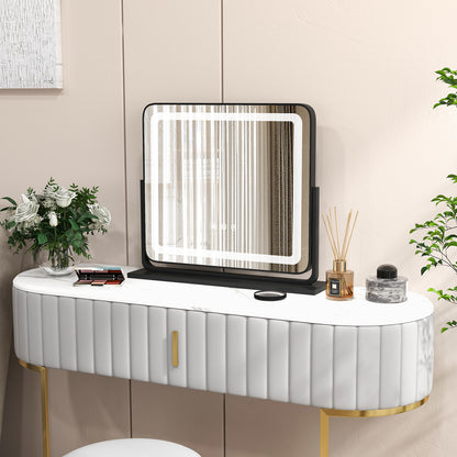 LED Vanity Makeup Mirror with 360° Rotation, 3 Color Lighting Modes & Touch Control