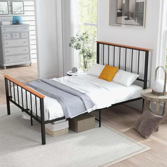 Durable Metal Bed Frame with Headboard, Footboard, and Storage Clearance – Full/Queen Size