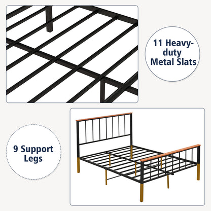 Durable Metal Bed Frame with Headboard, Footboard, and Storage Clearance – Full/Queen Size
