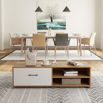 Entertainment Console with Drawer and Open Shelving for 55 Inch TVs