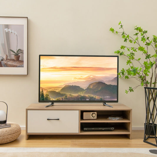 Entertainment Console with Drawer and Open Shelving for 55 Inch TVs