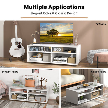 Modern 4 Cube TV Stand with Adjustable Shelves for TVs up to 45 Inches