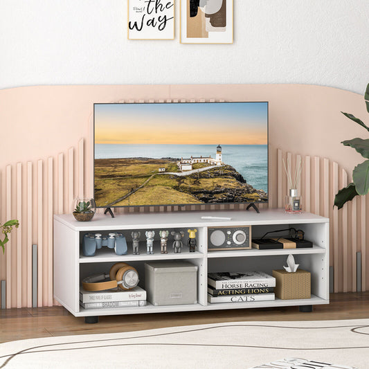 Modern 4 Cube TV Stand with Adjustable Shelves for TVs up to 45 Inches
