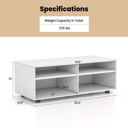 Modern 4 Cube TV Stand with Adjustable Shelves for TVs up to 45 Inches