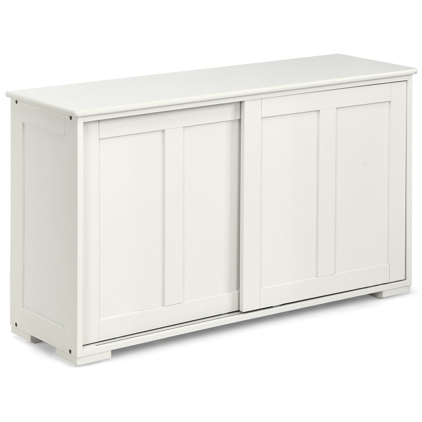Stackable Kitchen Sideboard Cabinet with Adjustable Shelf for Pantry Dining or Entryway Storage in White