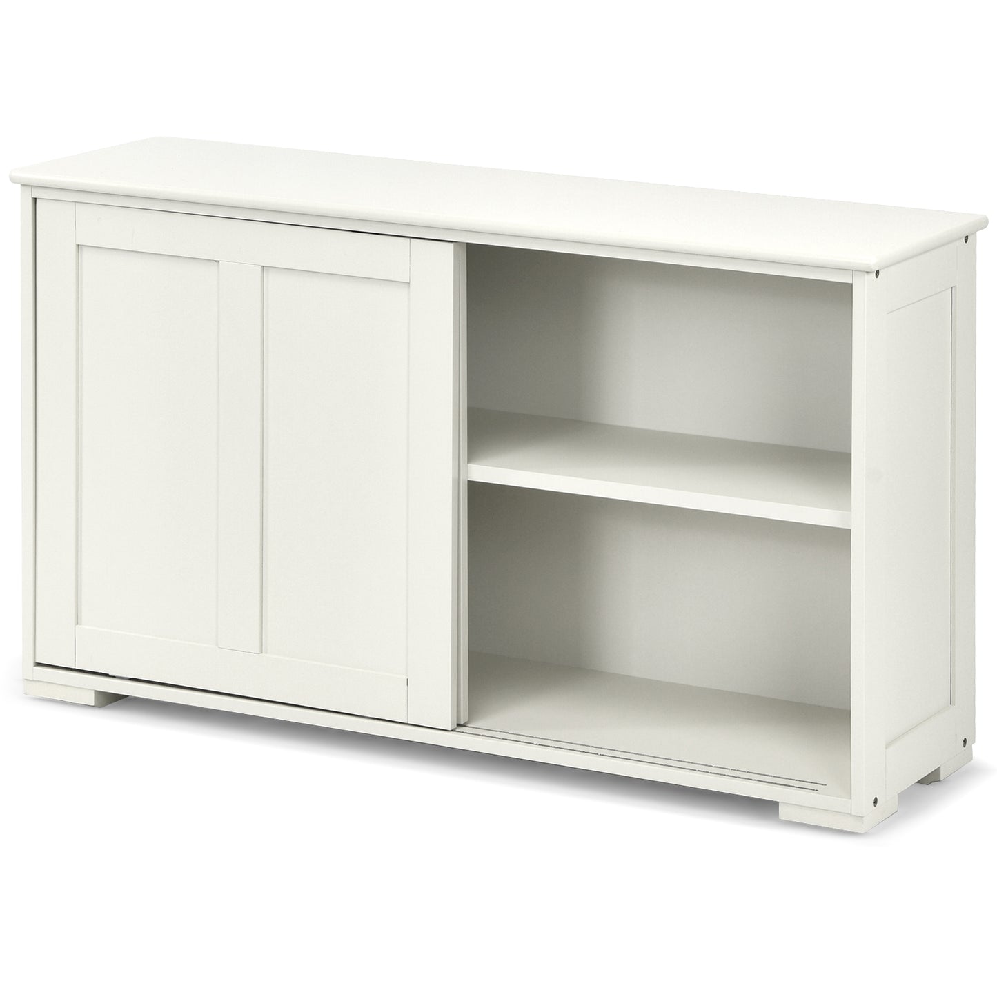 Stackable Kitchen Sideboard Cabinet with Adjustable Shelf for Pantry Dining or Entryway Storage in White