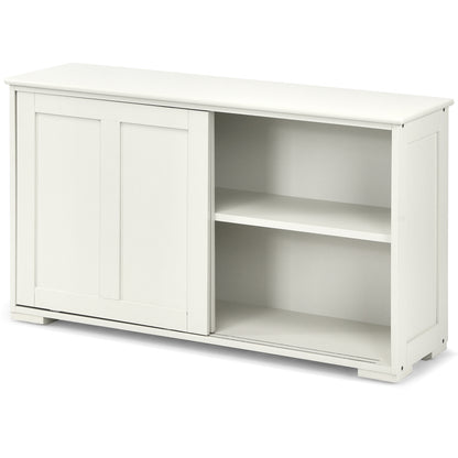 Stackable Kitchen Sideboard Cabinet with Adjustable Shelf for Pantry Dining or Entryway Storage in White