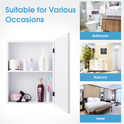 Modern Wall-Mounted Medicine Cabinet with Mirror and Adjustable Shelf