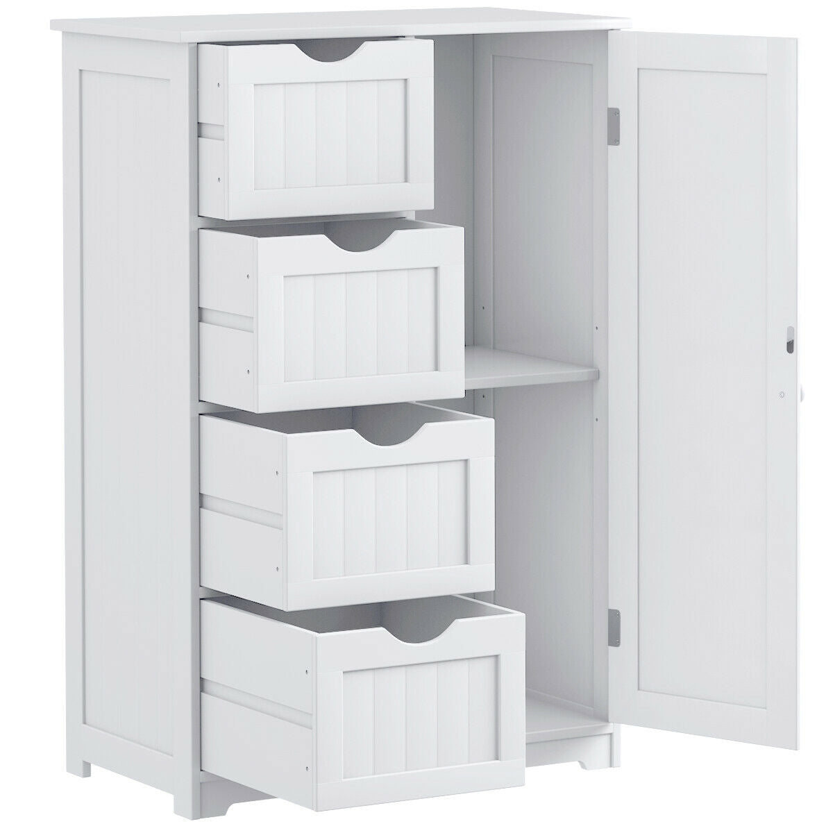 4 Drawer Wooden Standing Storage Cabinet
