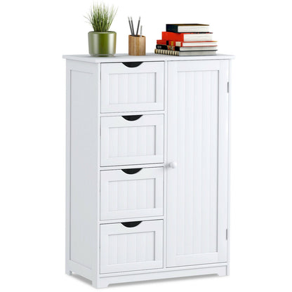 4 Drawer Wooden Standing Storage Cabinet