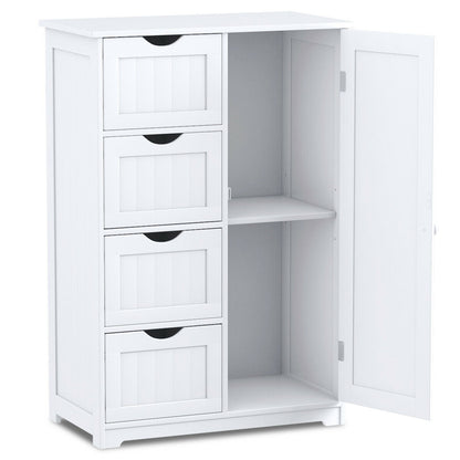 4 Drawer Wooden Standing Storage Cabinet